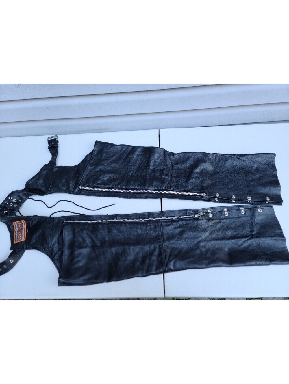Daniel Smart Apparel Zip/Pockets Leather Motorcycle Chaps Size 3XS Pakistan